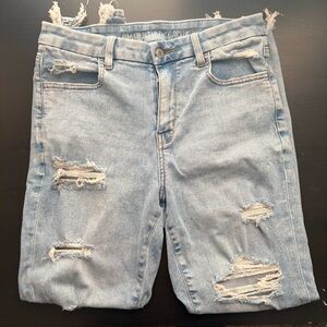 American Eagle Outfitters Curvy Hi-Rise Distressed Jegging, Size 8